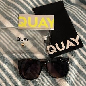 Quay Ever After 52mm Gradient Polarized Square Sunglasses Tort/Gold